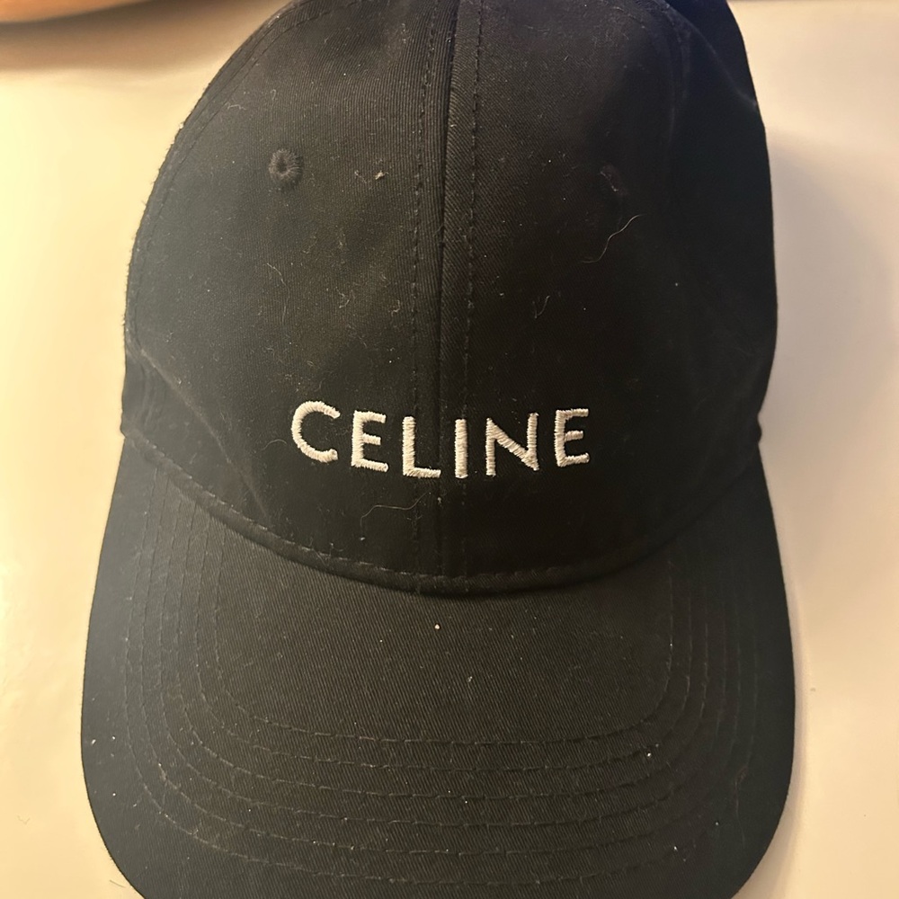 Celine Black Logo Cap